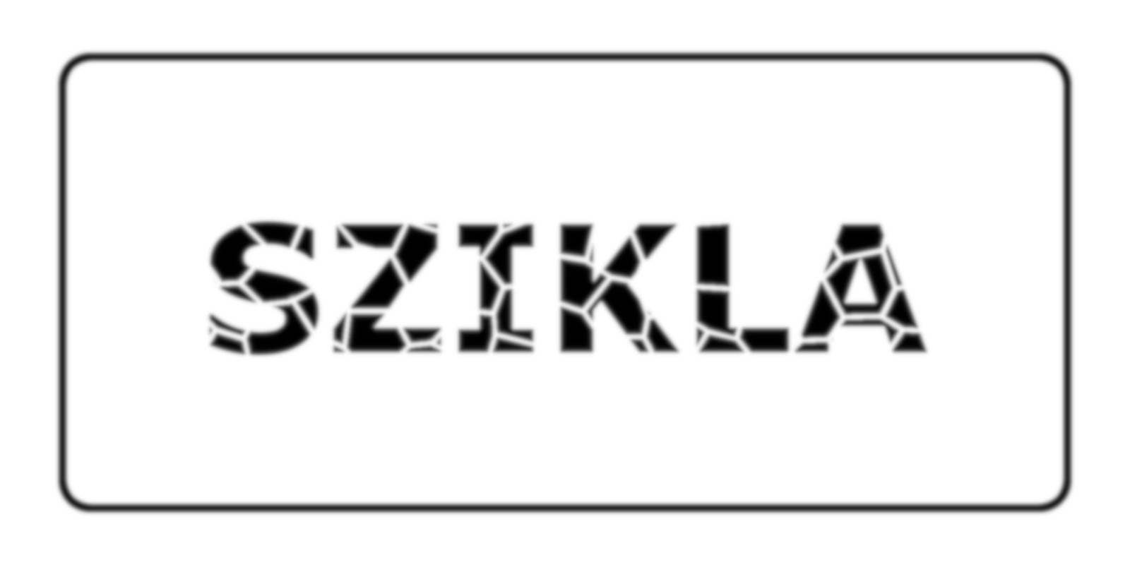 Az elmosott Felirat-térkép: a betűk és a keret széle lágy lejtővé vált.